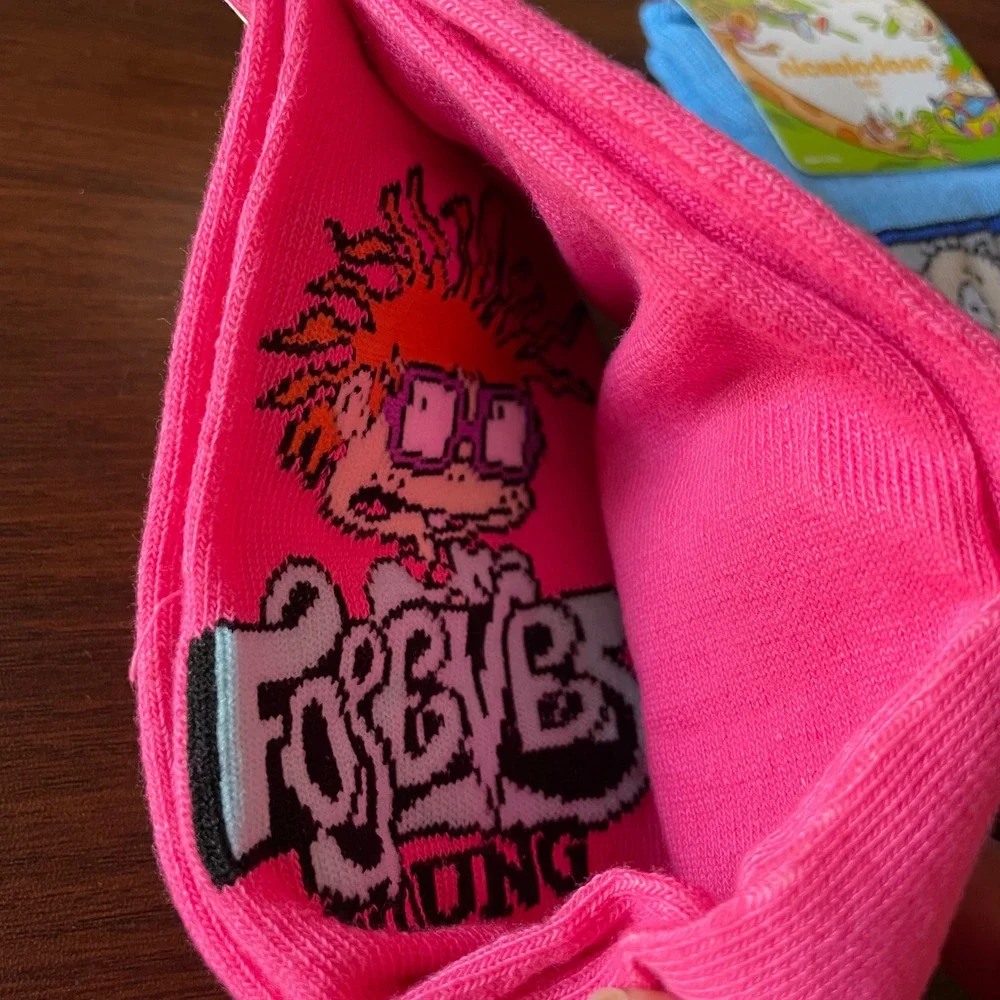 Nickelodeon Rugrats Chuckie Tommy 90s 2 pair new novelty crew socks adult 10-13